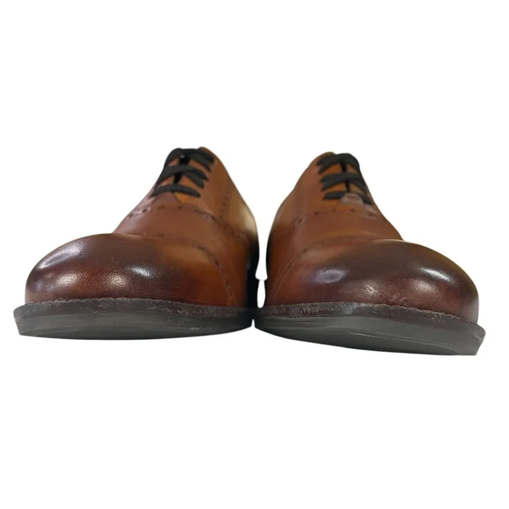 Cole Haan Ross Dustin‎ Cap Brown Leather Wingtip Oxford Shoes Mens Size 8.5